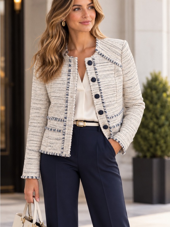 White House Black Market Jackets & Blazers - White House Black Market Bouclé Tweed Jacket – Size 10